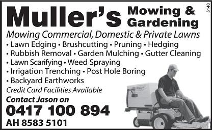 banner image for Mullers Mowing & Gardening